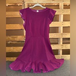 Fuschia dress with cap sleeves, size small.